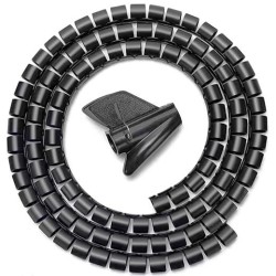 AISENS ORGANIZADOR DE CABLE EN ESPIRAL 25MM NEGRO 1,0M
