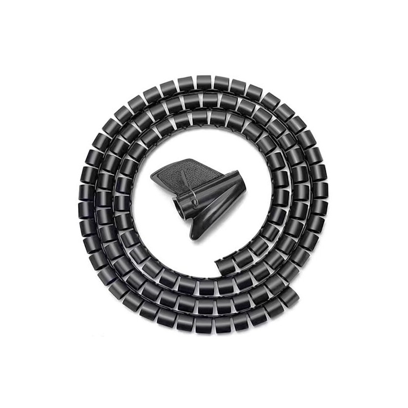 AISENS ORGANIZADOR DE CABLE EN ESPIRAL 25MM NEGRO 1,0M