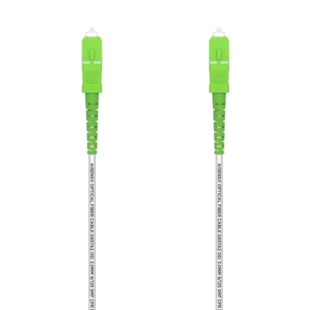 AISENS CABLE FIBRA ÓPTICA LATIGUILLO G657A2 3.0 9/125 SMF SIMPLEX CPR DCA LSZH,SC/APC-SC/APC, BLANCO 1.0M