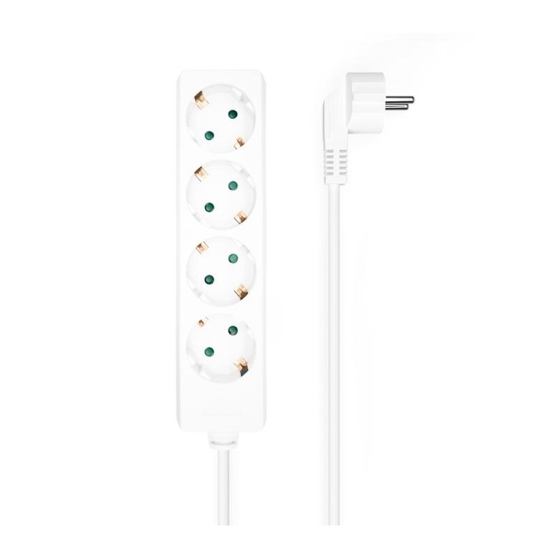 AISENS REGLETA DE ENCHUFES CON 4 TOMAS SIN INTERRUPTOR CABLE 1,4M BLANCO