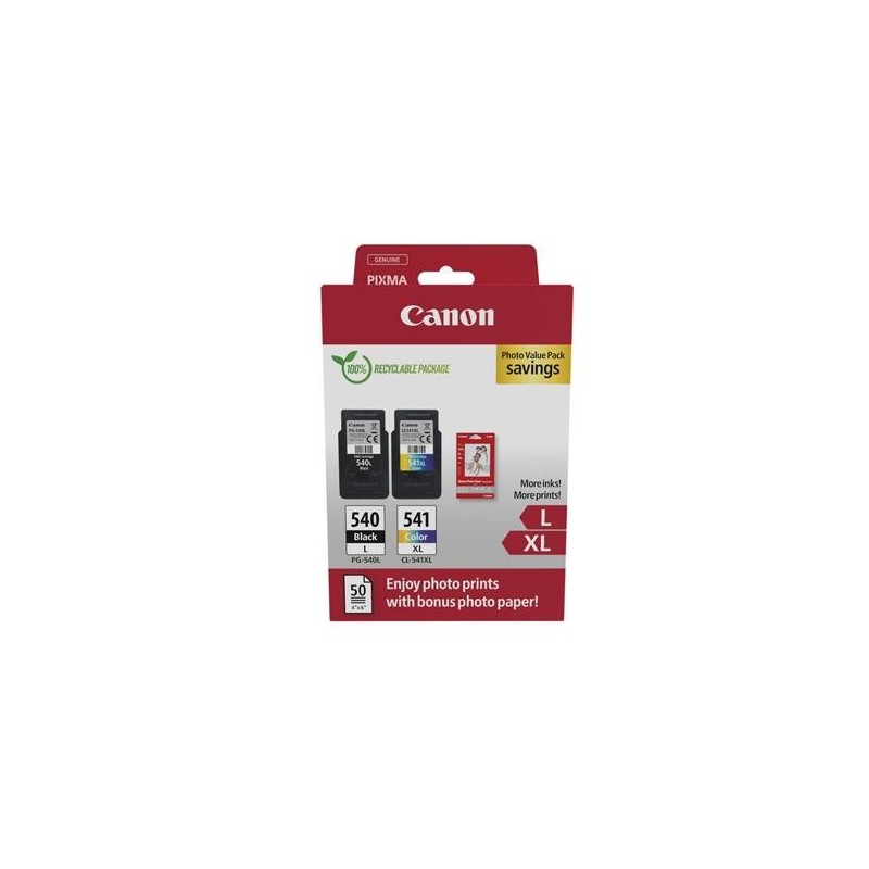 CANON TINTA ECOPACK BK+ C / M / Y + 50H PAPEL FOTOGRÁFICO 10X15 PARA PIXMA MG 2150/2250/3150/3250/3550/3650/3650S/4150/4250 - MX