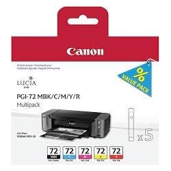 CANON TINTA MULTIPACK MBK/C/M/Y/R PIXMA PRO 10 (PACK 5 COLORES) - PGI 72
