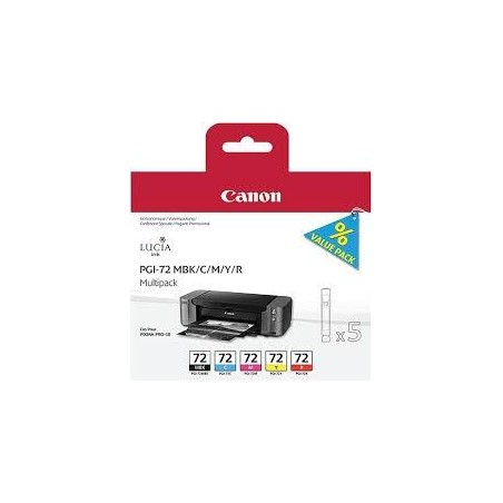 CANON TINTA MULTIPACK MBK/C/M/Y/R PIXMA PRO 10 (PACK 5 COLORES) - PGI 72