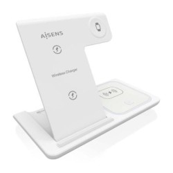 AISENS CARGADOR INALAMBRICO USB-C 3 EN 1 DE 15W MOVIL, APPLE WACHT, AURICULARES CON ESTUCHE DE CARGA, BLANCO