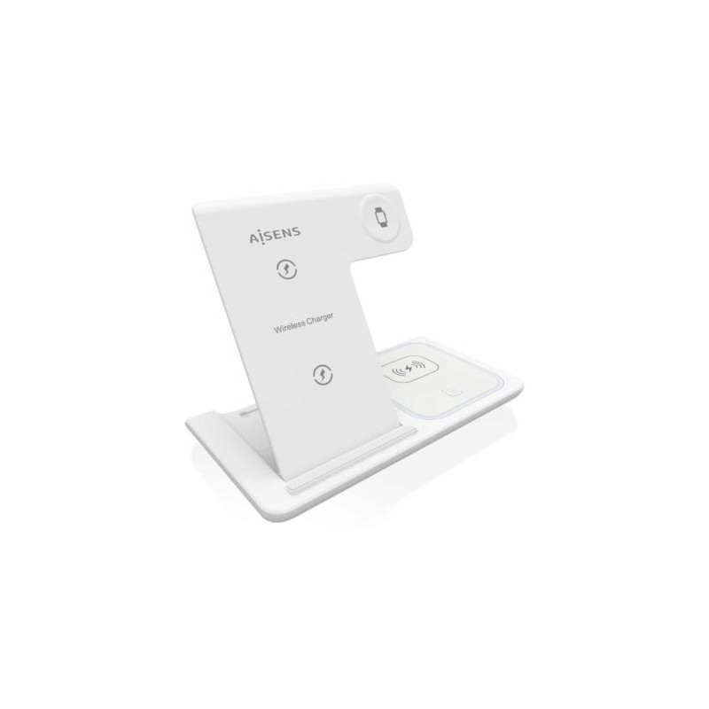 AISENS CARGADOR INALAMBRICO USB-C 3 EN 1 DE 15W MOVIL, APPLE WACHT, AURICULARES CON ESTUCHE DE CARGA, BLANCO