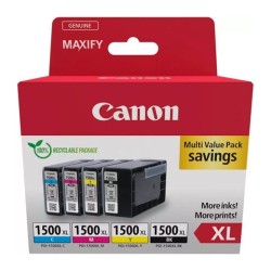 CANON TINTA ECOPACK BK+C/M/Y PACK 4XL PARA MAXIFY IB 4050/4150 - MB 5150/5155/5350/5450 - PGI 1500XL