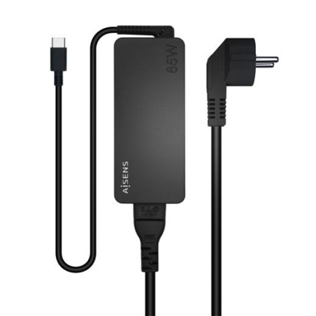 AISENS CARGADOR 65W, 1XUSB-C PD3.0, NEGRO 1,8 M