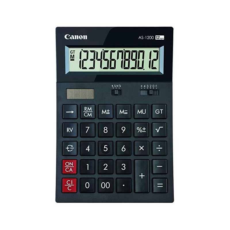 CANON CALCULADORA AS-1200 ALIMENTACION DUAL (SOLAR Y PILAS)