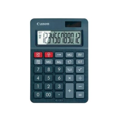 CANON CALCULADORA AS-120 II ALIMENTACION DUAL (SOLAR Y PILAS) GRIS OSCURO