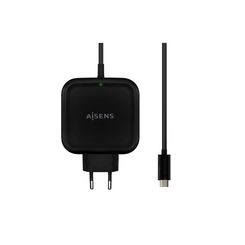 AISENS CARGADOR 65W, 1XUSB-C PD3.0, QC3.0, NEGRO 1,2 M