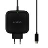 AISENS CARGADOR 65W, 1XUSB-C PD3.0, QC3.0, NEGRO 1,2 M