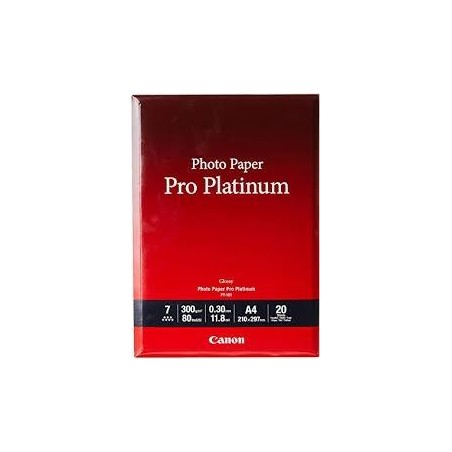 CANON PAPEL FOTOGRÁFICO PRO PLATINUM PT-101 - A4 21X29,7CM - 300GR -20 HOJAS