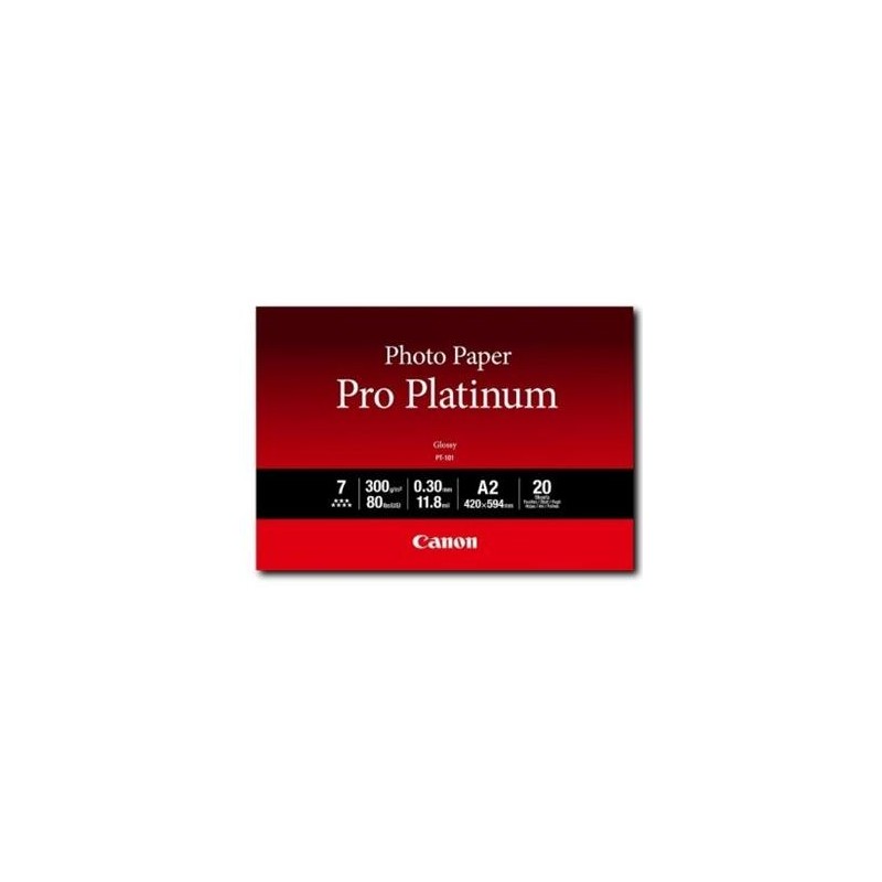 CANON PAPEL FOTOGRAFICO PT-101 PRO PLATINUM - A2 42X59,4CM - 300GR - 20 HOJAS