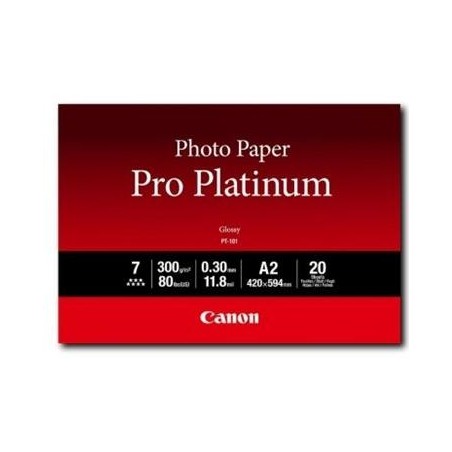 CANON PAPEL FOTOGRAFICO PT-101 PRO PLATINUM - A2 42X59,4CM - 300GR - 20 HOJAS