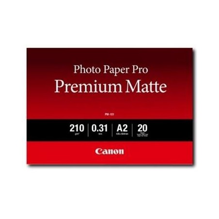 CANON PAPEL FOTOGRAFICO PRO PREMIUM MATTE - PM-101 - A2 - 210GR - 20 HOJAS