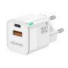 AISENS CARGADOR GAN 20W, 1XUSB-C PD3.0 QC4.0, 1XUSB-A QC3.0, BLANCO