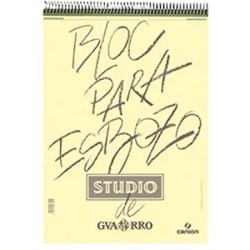 CANSON GUARRO BLOC PARA ESBOZO STUDIO ESPIRAL 50H A5 90GR MICROPERFORADO BLANCO AMARFILADO