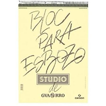 CANSON GUARRO BLOC PARA ESBOZO STUDIO ESPIRAL 50H A5 90GR MICROPERFORADO BLANCO AMARFILADO