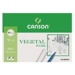 CANSON BLOC VEGETAL BASIK ENCOLADO 50 HOJAS 90 GR. 23X32,4CM