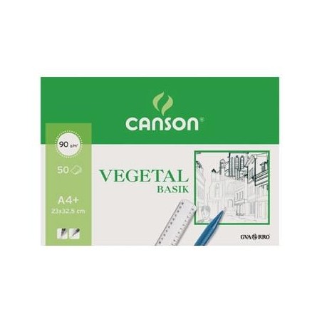 CANSON BLOC VEGETAL BASIK ENCOLADO 50 HOJAS 90 GR. 23X32,4CM