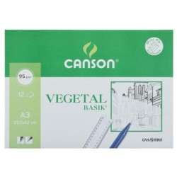 CANSON MINIPACK VEGETAL BASIK 12 HOJAS 29,7X42CM -SOBRE UNITARIO-
