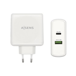 AISENS CARGADOR 48W, 1XUSB-C PD3.0 30W, 1XUSB-A QC3.0 18W, BLANCO