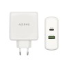 AISENS CARGADOR 48W, 1XUSB-C PD3.0 30W, 1XUSB-A QC3.0 18W, BLANCO