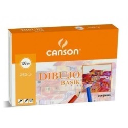 CANSON CAJA DE LÁMINAS DIBUJO BASIK 250 HOJAS 130 GR. 21X29,7CM