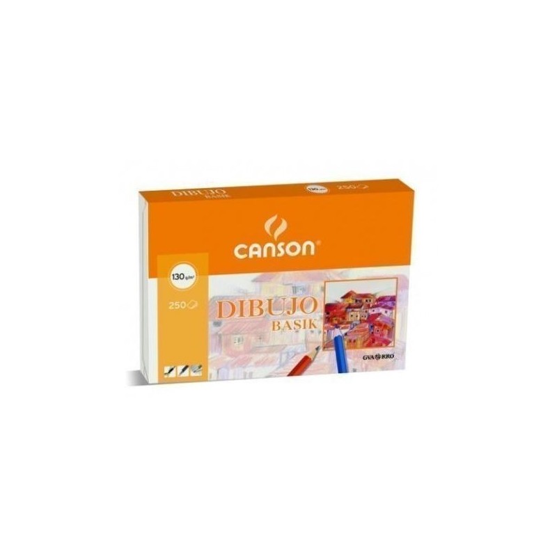 CANSON CAJA DE LÁMINAS DIBUJO BASIK 250 HOJAS 130 GR. 21X29,7CM