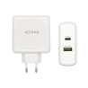 AISENS CARGADOR 57W, 1XUSB-C PD3.0 45W, 1XUSB-A 5V/2.4A 12W, BLANCO