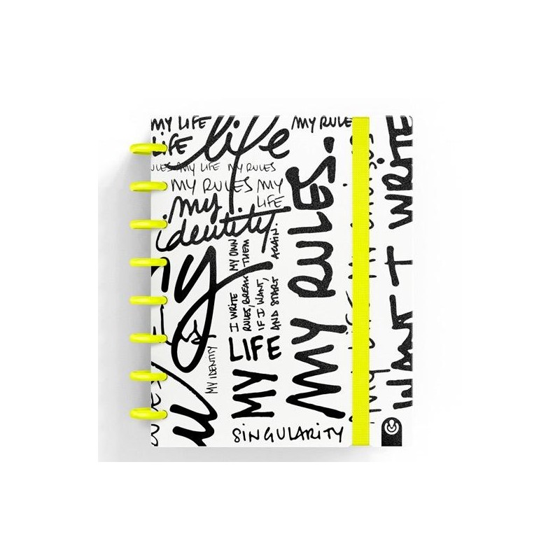 CARCHIVO CUADERNO INGENIOX EDIT MY LIFE A5 80H 100GR CUADRÍCULA AMARILLO NEÓN
