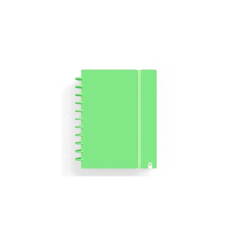 CARCHIVO CUADERNO INGENIOX FOAM ESPIRAL A4 80H 100GR CUADRÍCULA 5X5 TAPAS PP SEMI-RÍGIDO CIERRE C/GOMA VERDE PASTEL