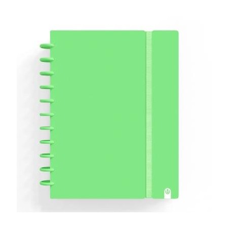 CARCHIVO CUADERNO INGENIOX FOAM ESPIRAL A4 80H 100GR CUADRÍCULA 5X5 TAPAS PP SEMI-RÍGIDO CIERRE C/GOMA VERDE PASTEL