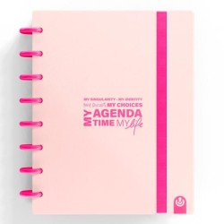 CARCHIVO AGENDA DE DISCOS INGENIOX SIN FECHA A5 80H 100GR SV NEÓN ROSA PASTEL