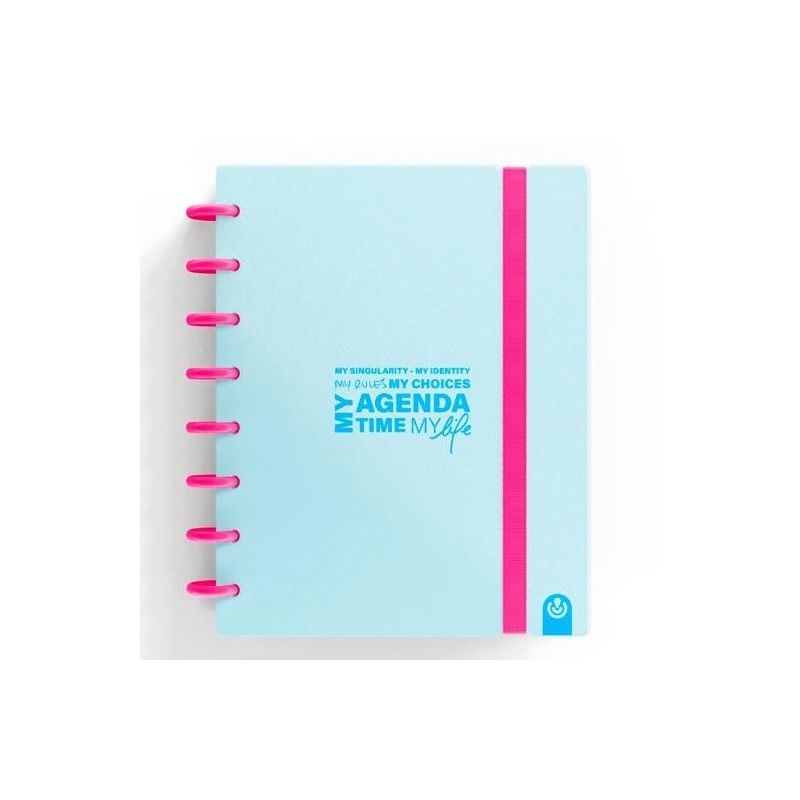 CARCHIVO AGENDA DE DISCOS INGENIOX SIN FECHA A5 80H 100GR SV NEÓN AZUL PASTEL