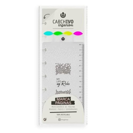 CARCHIVO MARCAPÁGINAS INGENIOX EXTRAÍBLES 4 POSICIONES POLIPROPILENO NEON