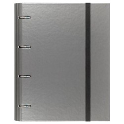 CARCHIVO CARPETA ANILLAS 4X35MM CARPEBLOCK METAL C/RECAMBIO 100H A4 90GR 1 BANDA COLOR CARTÓN PLASTIFICADO GRIS