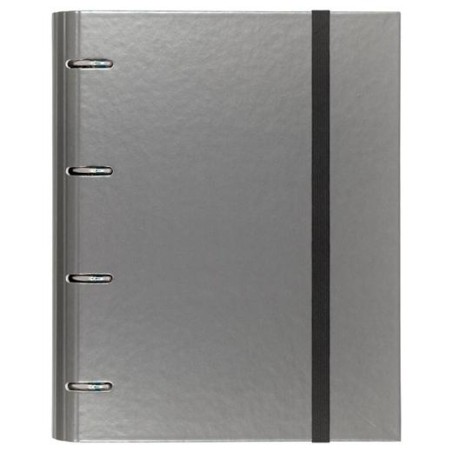 CARCHIVO CARPETA ANILLAS 4X35MM CARPEBLOCK METAL C/RECAMBIO 100H A4 90GR 1 BANDA COLOR CARTÓN PLASTIFICADO GRIS