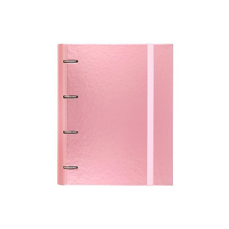 CARCHIVO CARPETA ANILLAS 4X35MM CARPEBLOCK METAL C/RECAMBIO 100H A4 90GR 1 BANDA COLOR CARTÓN PLASTIFICADO ROSA