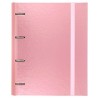 CARCHIVO CARPETA ANILLAS 4X35MM CARPEBLOCK METAL C/RECAMBIO 100H A4 90GR 1 BANDA COLOR CARTÓN PLASTIFICADO ROSA