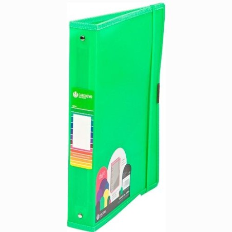 CARCHIVO CARPETA ANILLAS 4 X 40MM A4+ C/GOMA PP DUNE VERDE