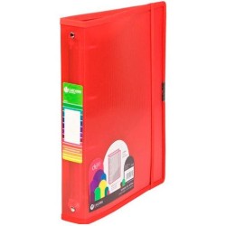 CARCHIVO CARPETA ANILLAS 4 X 40MM A4+ C/GOMA PP DUNE ROJO
