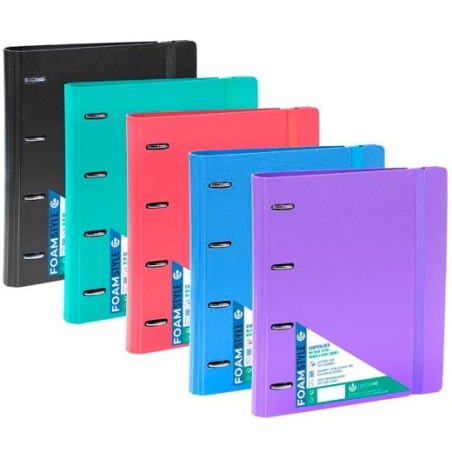 CARCHIVO CARPETA ANILLAS MIXTAS 4X35MM CARPEBLOCK 360 FOAM STYLE C/RECAMBIO 100H A4 5X5 90GR C/GOMA 4 SEPARADORES C/SURTIDOS