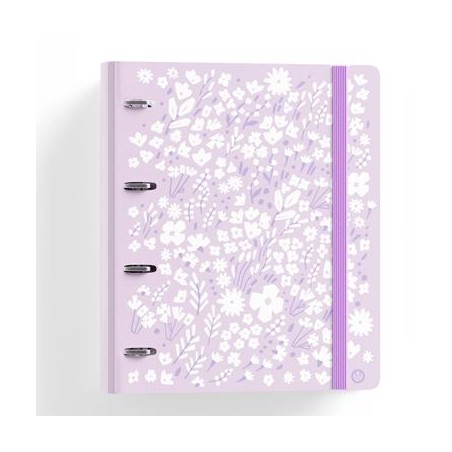 CARCHIVO CARPETA ANILLAS MIXTAS 4 X 35MM CARPEBLOCK 360 C/RECAMBIO 100H A4 4X4 C/GOMA PP PRINT RÍGIDO MALVA