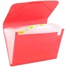CARCHIVO CLASIFICADOR ACORDEÓN FOLIO 13 DPTOS C/GOMA PP TRANSLÚCIDO ROJO
