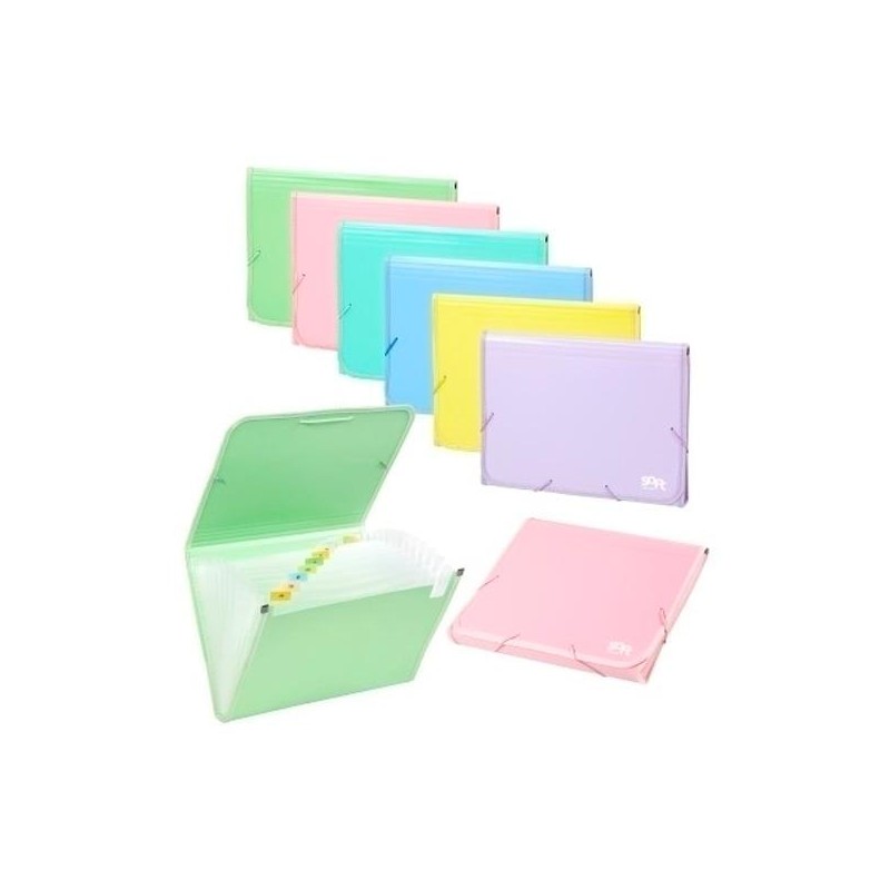 CARCHIVO CLASIFICADOR ACORDEÓN SOFT PP FOLIO 13 DPTOS A-Z RIBETE DE GOMA SURTIDO