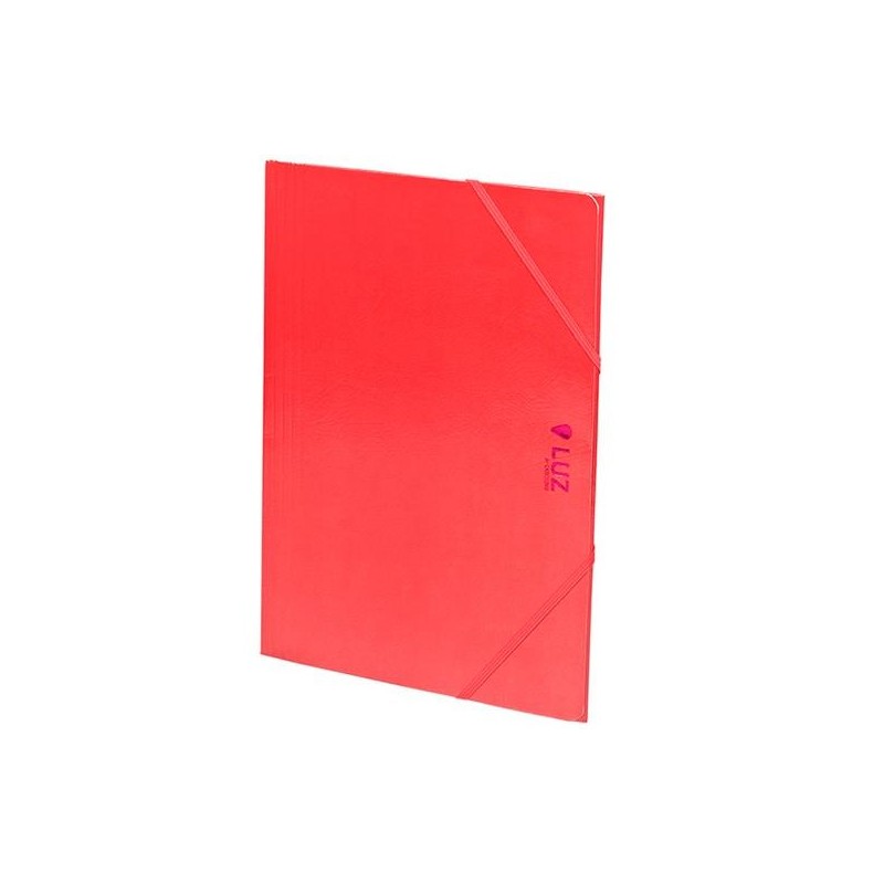 CARCHIVO CARPETA 3 SOLAPAS FOLIO C/GOMAS CARTÓN BRILLO LUZ ROSA