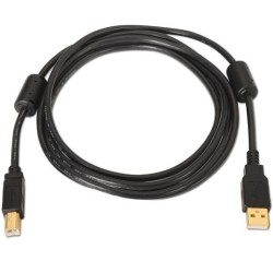 AISENS CABLE USB 2.0 IMPRESORA ALTA CALIDAD CON FERRITA TIPO A/M - B/M NEGRO 5,0M