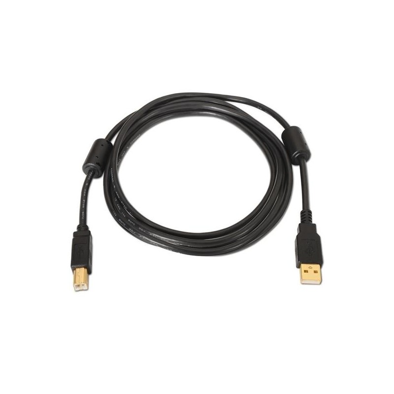 AISENS CABLE USB 2.0 IMPRESORA ALTA CALIDAD CON FERRITA TIPO A/M - B/M NEGRO 5,0M