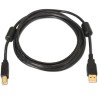 AISENS CABLE USB 2.0 IMPRESORA ALTA CALIDAD CON FERRITA TIPO A/M - B/M NEGRO 5,0M